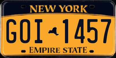 NY license plate GOI1457