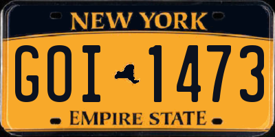 NY license plate GOI1473