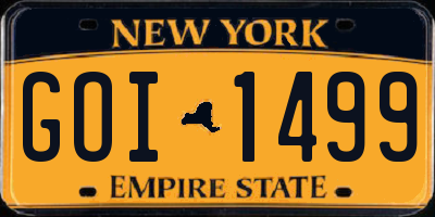 NY license plate GOI1499