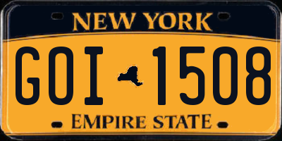 NY license plate GOI1508