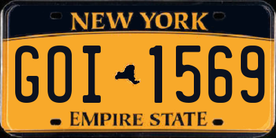 NY license plate GOI1569