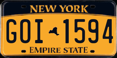 NY license plate GOI1594