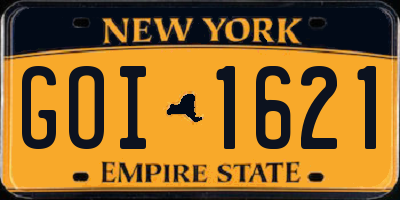 NY license plate GOI1621