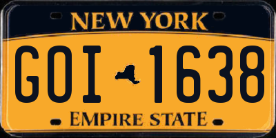 NY license plate GOI1638