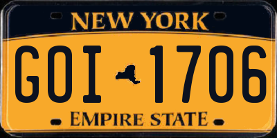 NY license plate GOI1706