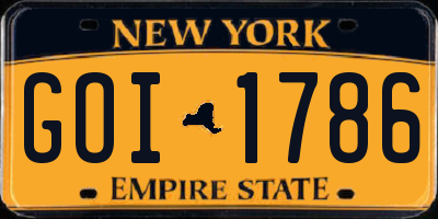 NY license plate GOI1786