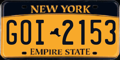 NY license plate GOI2153
