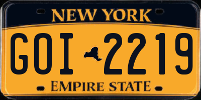 NY license plate GOI2219