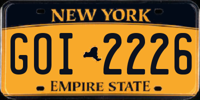 NY license plate GOI2226