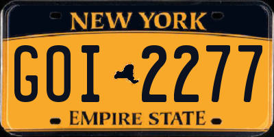 NY license plate GOI2277