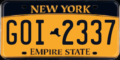 NY license plate GOI2337