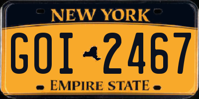 NY license plate GOI2467