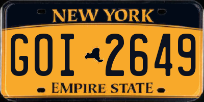 NY license plate GOI2649