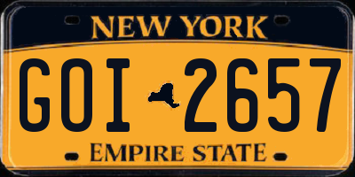 NY license plate GOI2657