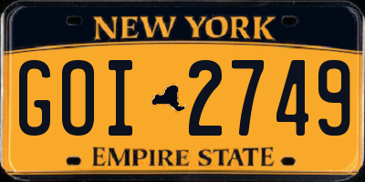 NY license plate GOI2749