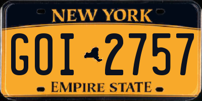 NY license plate GOI2757