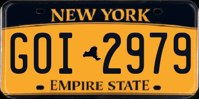 NY license plate GOI2979