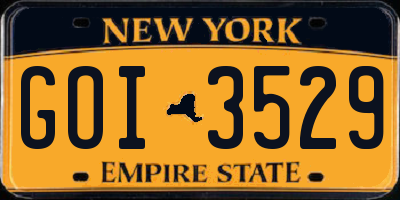 NY license plate GOI3529