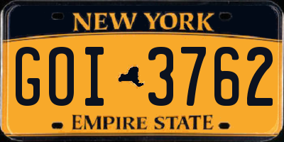 NY license plate GOI3762