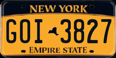 NY license plate GOI3827