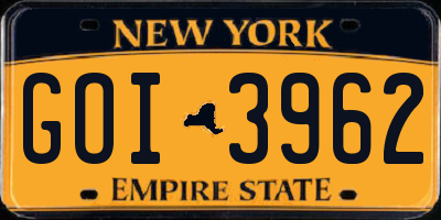 NY license plate GOI3962
