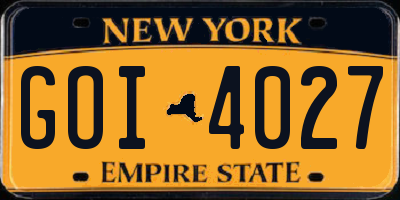 NY license plate GOI4027