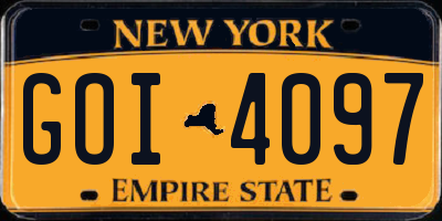 NY license plate GOI4097