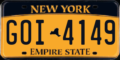 NY license plate GOI4149