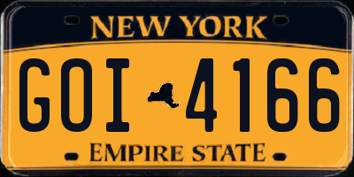 NY license plate GOI4166