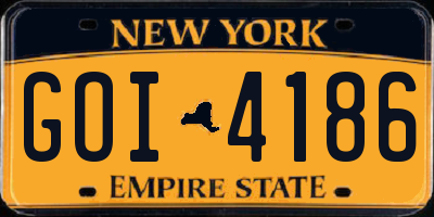 NY license plate GOI4186