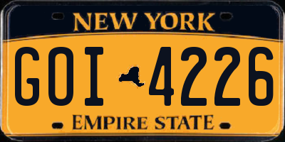 NY license plate GOI4226