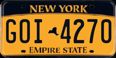 NY license plate GOI4270