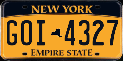 NY license plate GOI4327