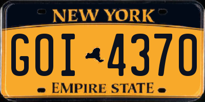 NY license plate GOI4370