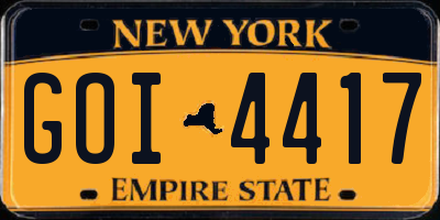 NY license plate GOI4417