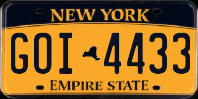 NY license plate GOI4433