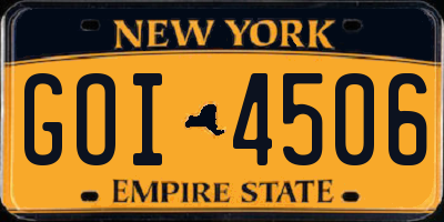 NY license plate GOI4506