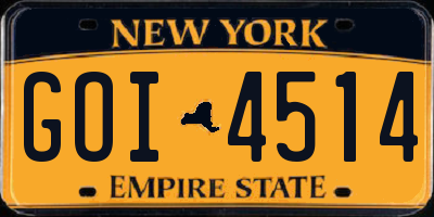 NY license plate GOI4514