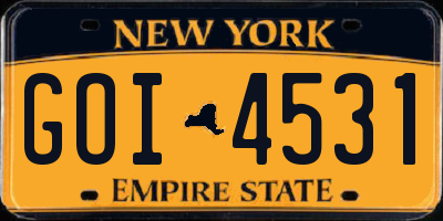 NY license plate GOI4531