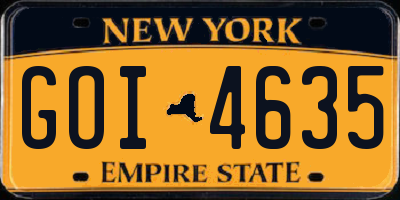 NY license plate GOI4635