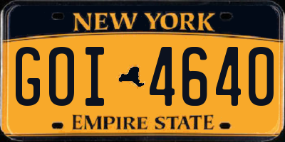 NY license plate GOI4640