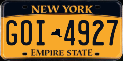 NY license plate GOI4927