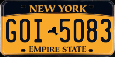 NY license plate GOI5083