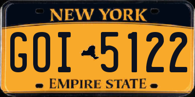 NY license plate GOI5122