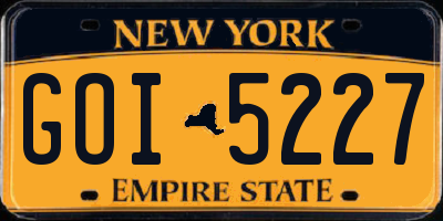 NY license plate GOI5227