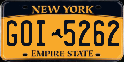 NY license plate GOI5262