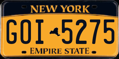 NY license plate GOI5275