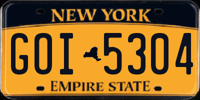 NY license plate GOI5304