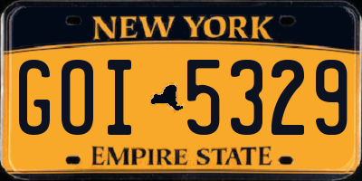 NY license plate GOI5329