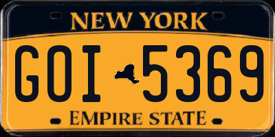 NY license plate GOI5369